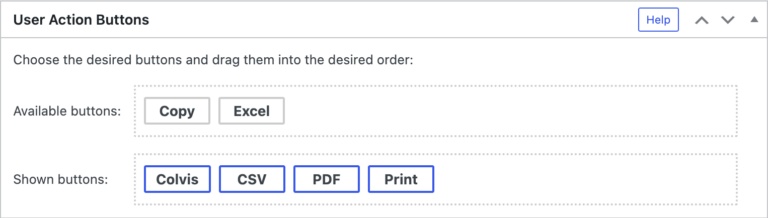 Action Button For Table Patterns User Action Buttons · TablePress