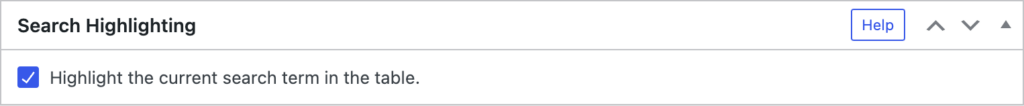 Search Highlighting · TablePress